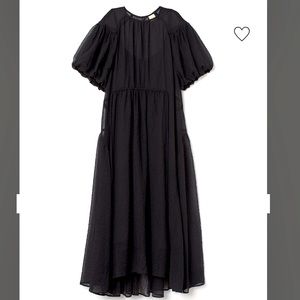 H&M black wide cut midi oversized dress